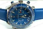 Omega Watches Replica Buy Online - Omega Seamaster Blue Chronograph Dial Blue Leather Strap